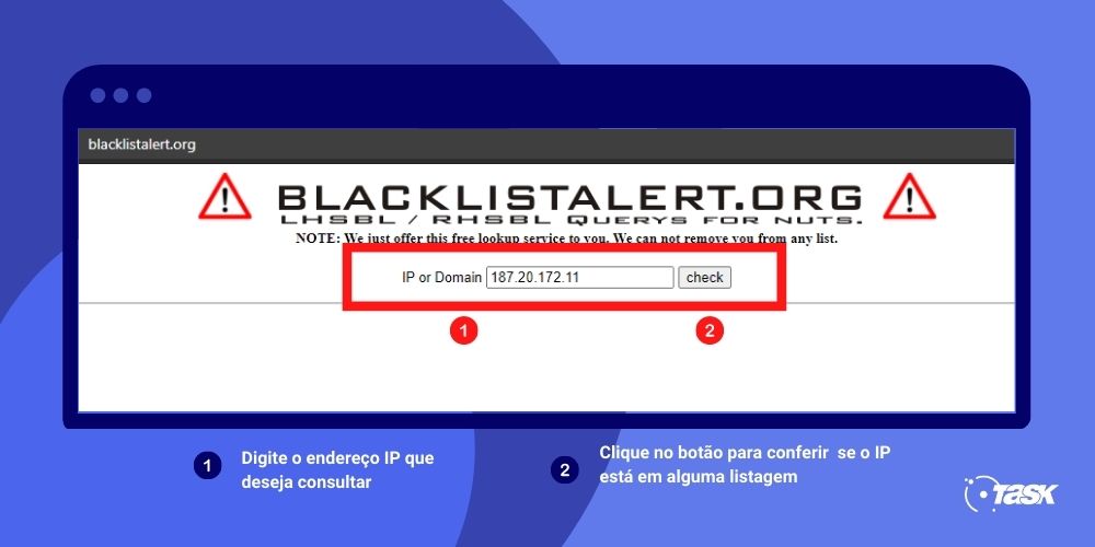 Conferir se o IP está em blacklist - BLACKLISTALERT